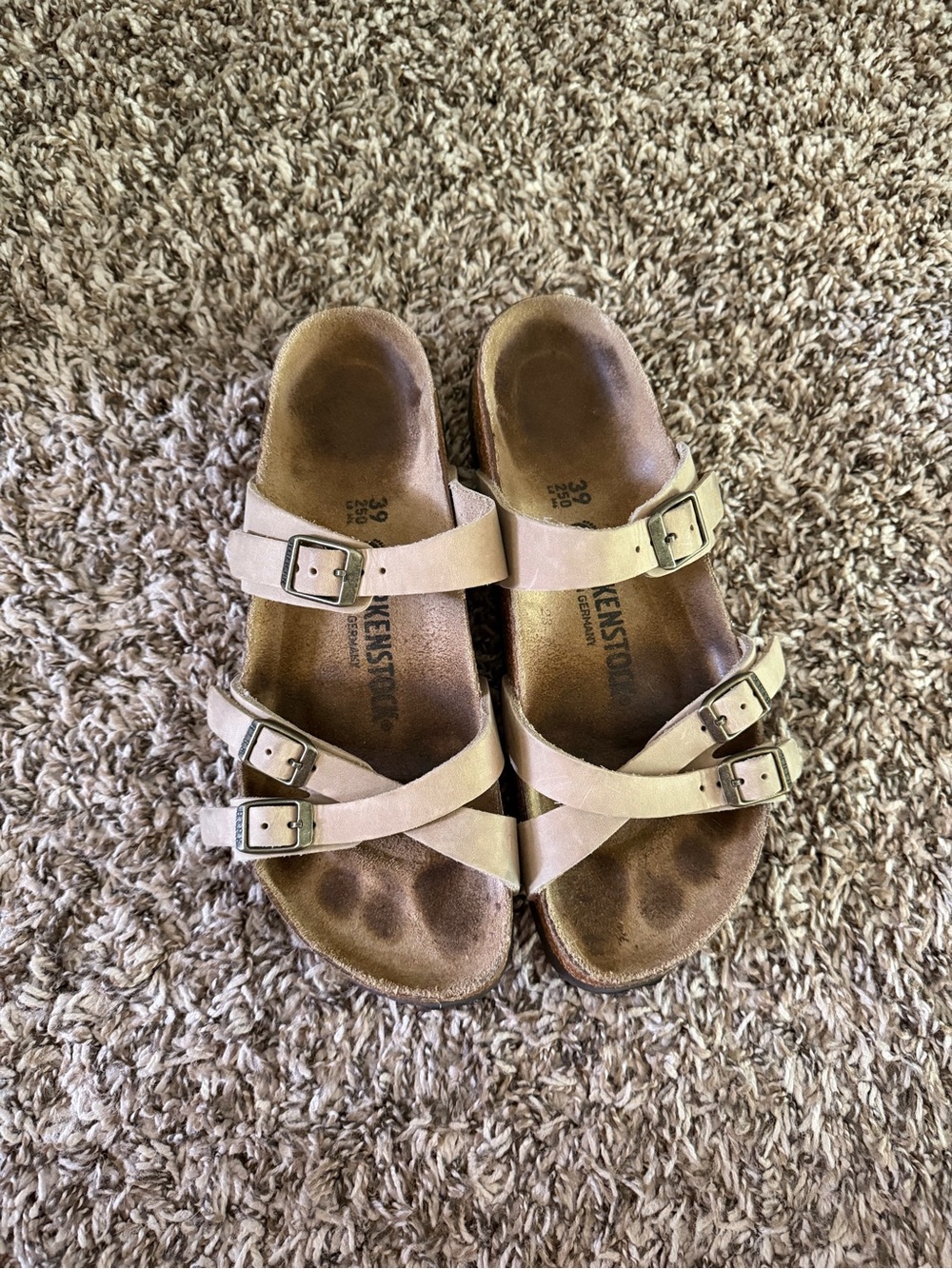 Birkenstock  Light Beige Double-Strap Sandals